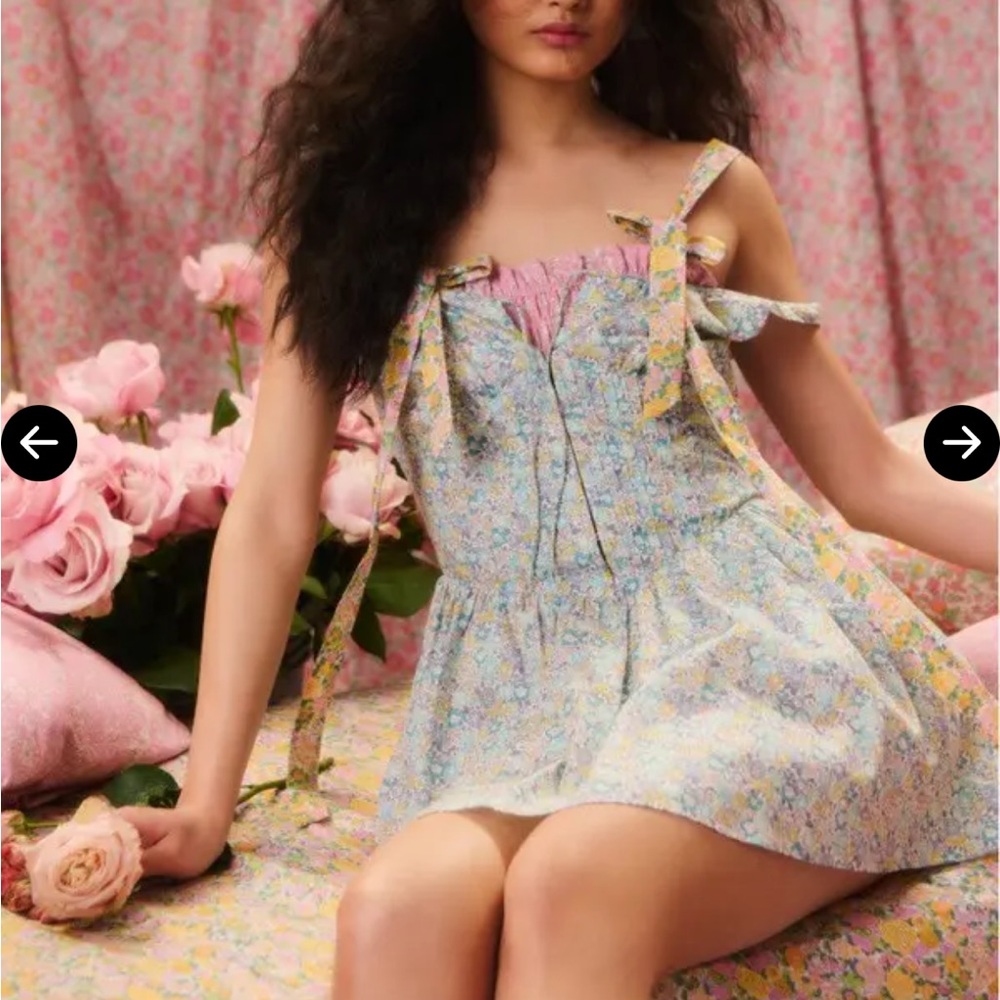 LoveShackFancy Floral Ceronne Mini Dress in Liberty Fabric NWOT Size 12